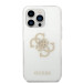 Guess Big 4G Full Glitter Case - силиконов (TPU) калъф за iPhone 14 Pro (прозрачен)  2