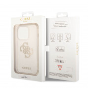 Guess Big 4G Full Glitter Case - силиконов (TPU) калъф за iPhone 14 Pro (прозрачен)  5