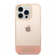 Guess Camera Outline Case - дизайнерски кейс с висока защита за iPhone 14 Pro (розов) 1