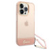 Guess Camera Outline Case with Strap - дизайнерски кейс с висока защита и с връзка за iPhone 14 Pro (розов) 3