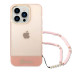 Guess Camera Outline Case with Strap - дизайнерски кейс с висока защита и с връзка за iPhone 14 Pro (розов) 2