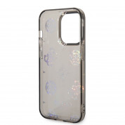 Guess Peony Glitter Case - дизайнерски кейс с висока защита за iPhone 14 Pro (черен) 4