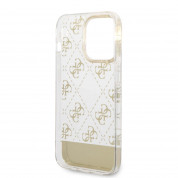 Guess Peony Glitter Script Logo Case - дизайнерски кейс с висока защита за iPhone 14 Pro (златист) 4