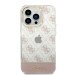 Guess Peony Glitter Script Logo Case - дизайнерски кейс с висока защита за iPhone 14 Pro (розов) 2
