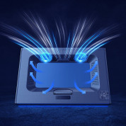 Baseus ThermoCool Heat Dissipating Laptop Stand - охлаждаща ергономична поставка с 2 вентилаторa и LED подсветка за Mac и преносими компютри (тъмносив) 5