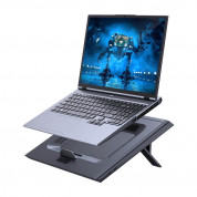 Baseus ThermoCool Heat Dissipating Laptop Stand - охлаждаща ергономична поставка с 2 вентилаторa и LED подсветка за Mac и преносими компютри (тъмносив) 1