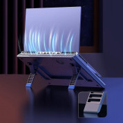 Baseus ThermoCool Heat Dissipating Laptop Stand - охлаждаща ергономична поставка с 2 вентилаторa и LED подсветка за Mac и преносими компютри (тъмносив) 15