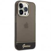 Guess Camera Outline Case - дизайнерски кейс с висока защита за iPhone 14 Pro Max (черен) 3