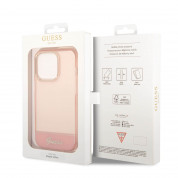 Guess Camera Outline Case - дизайнерски кейс с висока защита за iPhone 14 Pro Max (розов) 5