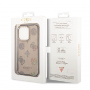 Guess Peony Glitter Case - дизайнерски кейс с висока защита за iPhone 14 Pro Max (черен) 5