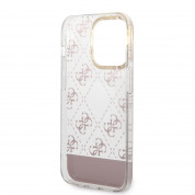 Guess Peony Glitter Script Logo Case - дизайнерски кейс с висока защита за iPhone 14 Pro Max (розов) 4
