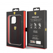 Ferrari Perforated Leather Hard Case - кожен кейс за iPhone 14 Pro Max (черен) 5