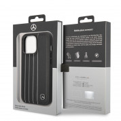 Mercedes-Benz Genuine Leather Urban Case - дизайнерски кожен кейс (естествена кожа) за iPhone 14 Pro (черен) 5