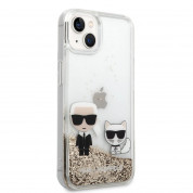 Karl Lagerfeld Liquid Glitter Karl and Choupette Case for iPhone 14 (clear-gold) 2