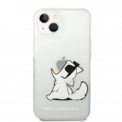 Karl Lagerfeld Choupette Eat Case - дизайнерски кейс с висока защита за iPhone 14 (прозрачен) 1