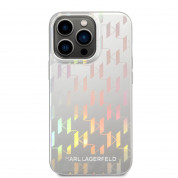 Karl Lagerfeld Iridescent Monogram Case for iPhone 14 Pro (silver) 1