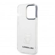 Karl Lagerfeld Choupette Logo Case - дизайнерски кейс с висока защита за iPhone 14 Pro (прозрачен) 4