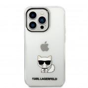 Karl Lagerfeld Choupette Logo Case - дизайнерски кейс с висока защита за iPhone 14 Pro (прозрачен) 1