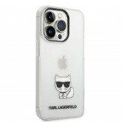 Karl Lagerfeld Choupette Logo Case - дизайнерски кейс с висока защита за iPhone 14 Pro (прозрачен) 2