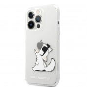 Karl Lagerfeld Choupette Eat Case - дизайнерски кейс с висока защита за iPhone 14 Pro (прозрачен)