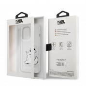 Karl Lagerfeld Choupette Eat Case - дизайнерски кейс с висока защита за iPhone 14 Pro (прозрачен) 5