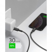 Anker PowerLine Select+ USB-C to Ligthning Cable - сертифициран (MFI) USB-C към Lightning кабел за Apple устройства с Lightning порт (180 см) (черен) 3