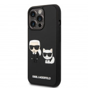 Karl Lagerfeld Karl and Choupette 3D Case - дизайнерски кейс с висока защита за iPhone 14 Pro Max (черен)