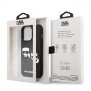 Karl Lagerfeld Karl and Choupette 3D Case - дизайнерски кейс с висока защита за iPhone 14 Pro Max (черен) 5