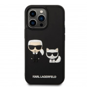 Karl Lagerfeld Karl and Choupette 3D Case - дизайнерски кейс с висока защита за iPhone 14 Pro Max (черен) 1