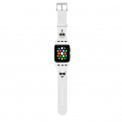 Karl Lagerfeld Karl and Choupette Silicone Watch Strap - силиконова каишка за Apple Watch 38мм, 40мм, 41мм (бял) 1