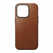 Nomad Modern Leather MagSafe Case - кожен (естествена кожа) кейс с MagSafe за iPhone 14 Pro (кафяв)