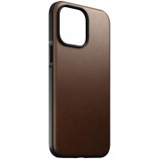 Nomad Modern Leather MagSafe Case - кожен (естествена кожа) кейс с MagSafe за iPhone 14 (тъмнокафяв) 4