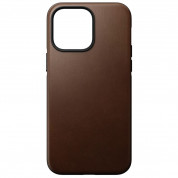 Nomad Modern Leather MagSafe Case - кожен (естествена кожа) кейс с MagSafe за iPhone 14 (тъмнокафяв)