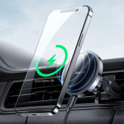 Joyroom Magnetic Wireless Vent Car Charge Holder 15W - поставка за радиаторa на кола с безжично зареждане за iPhone с Magsafe (черен) 8