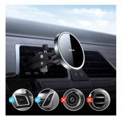 Joyroom Magnetic Wireless Vent Car Charge Holder 15W for iPhones with Magsafe (black) 9