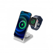 Tech-Protect Wireless Charger QI15W-A20 - тройна поставка (пад) за безжично зареждане за iPhone, Apple Watch, AirPods и Qi съвместими устройства (бял)