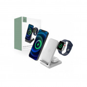 Tech-Protect Wireless Charger QI15W-A20 - тройна поставка (пад) за безжично зареждане за iPhone, Apple Watch, AirPods и Qi съвместими устройства (бял) 4