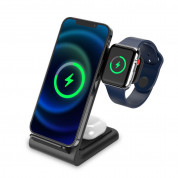 Tech-Protect Wireless Charger QI15W-A20 - тройна поставка (пад) за безжично зареждане за iPhone, Apple Watch, AirPods и Qi съвместими устройства (черен)