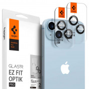 Spigen Optik Pro tR Ez Fit Lens Protector - комплект 2 броя предпазни стъклени лещи за камерата на iPhone 14, iPhone 14 Plus (черен)