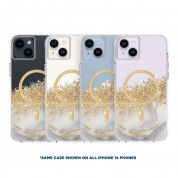 Case Mate Karat Marble MagSafe Case - удароустойчив хибриден кейс с Magsafe за iPhone 14 (прозрачен-златен) 5