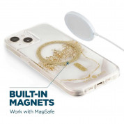Case Mate Karat Marble MagSafe Case - удароустойчив хибриден кейс с Magsafe за iPhone 14 (прозрачен-златен) 6