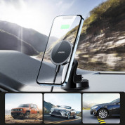 Joyroom Magnetic MagSafe Dashboard Car Mount 15W - поставка за таблото на кола с безжично зареждане за iPhone с Magsafe (черен) 5