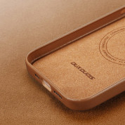 Dux Ducis Grit Faux Leather MagSafe Case - дизайнерски кожен кейс с MagSafe за iPhone 14 (кафяв) 8