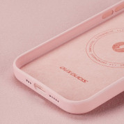 Dux Ducis Grit Faux Leather MagSafe Case - дизайнерски кожен кейс с MagSafe за iPhone 14 (розов) 8