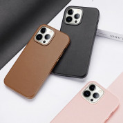 Dux Ducis Grit Faux Leather MagSafe Case - дизайнерски кожен кейс с MagSafe за iPhone 14 Pro (черен) 4