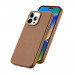 Dux Ducis Grit Faux Leather MagSafe Case - дизайнерски кожен кейс с MagSafe за iPhone 14 Pro (кафяв) 2