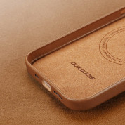 Dux Ducis Grit Faux Leather MagSafe Case - дизайнерски кожен кейс с MagSafe за iPhone 14 Pro (кафяв) 8