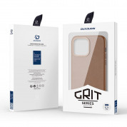 Dux Ducis Grit Faux Leather MagSafe Case - дизайнерски кожен кейс с MagSafe за iPhone 14 Pro (кафяв) 9