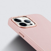 Dux Ducis Grit Faux Leather MagSafe Case - дизайнерски кожен кейс с MagSafe за iPhone 14 Pro (розов) 6