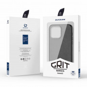 Dux Ducis Grit Faux Leather MagSafe Case - дизайнерски кожен кейс с MagSafe за iPhone 14 Pro Max (черен) 9